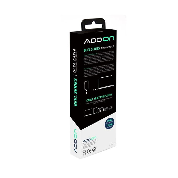 CABLE DE CARGA ADD ON USBC/USBC 2mt - BLACK
