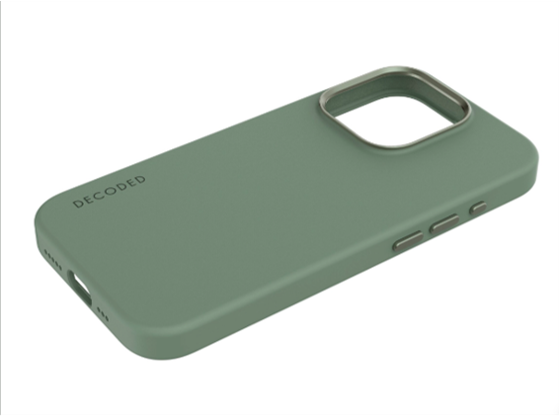 Case de silicona antimicrobiana DECODED para iPhone 15 Pro - Verde