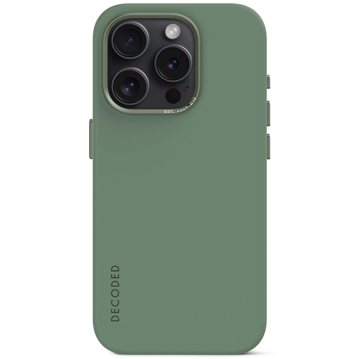 Case de silicona antimicrobiana DECODED para iPhone 15 Pro - Verde