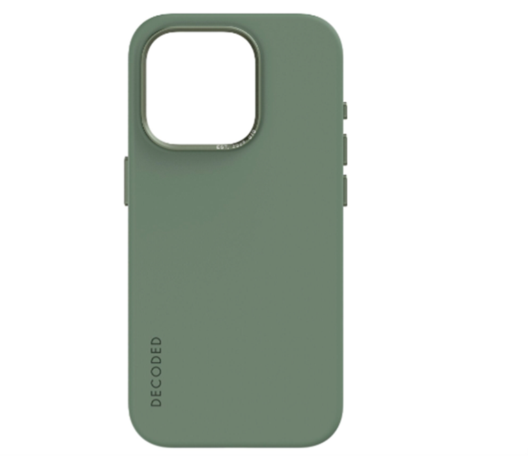 Case de silicona antimicrobiana DECODED para iPhone 15 Pro - Verde
