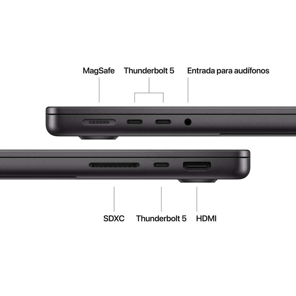 MacBook Pro de 14 pulgadas: Chip M4 Pro de Apple con CPU de 14 núcleos y GPU de 20 núcleos, 1 TB SSD - Negro espacial