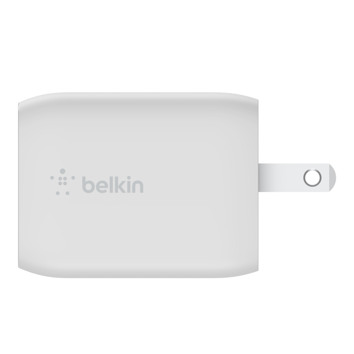 Cargador de pared doble BELKIN USB-C GaN con PPS de 65 W - Blanco