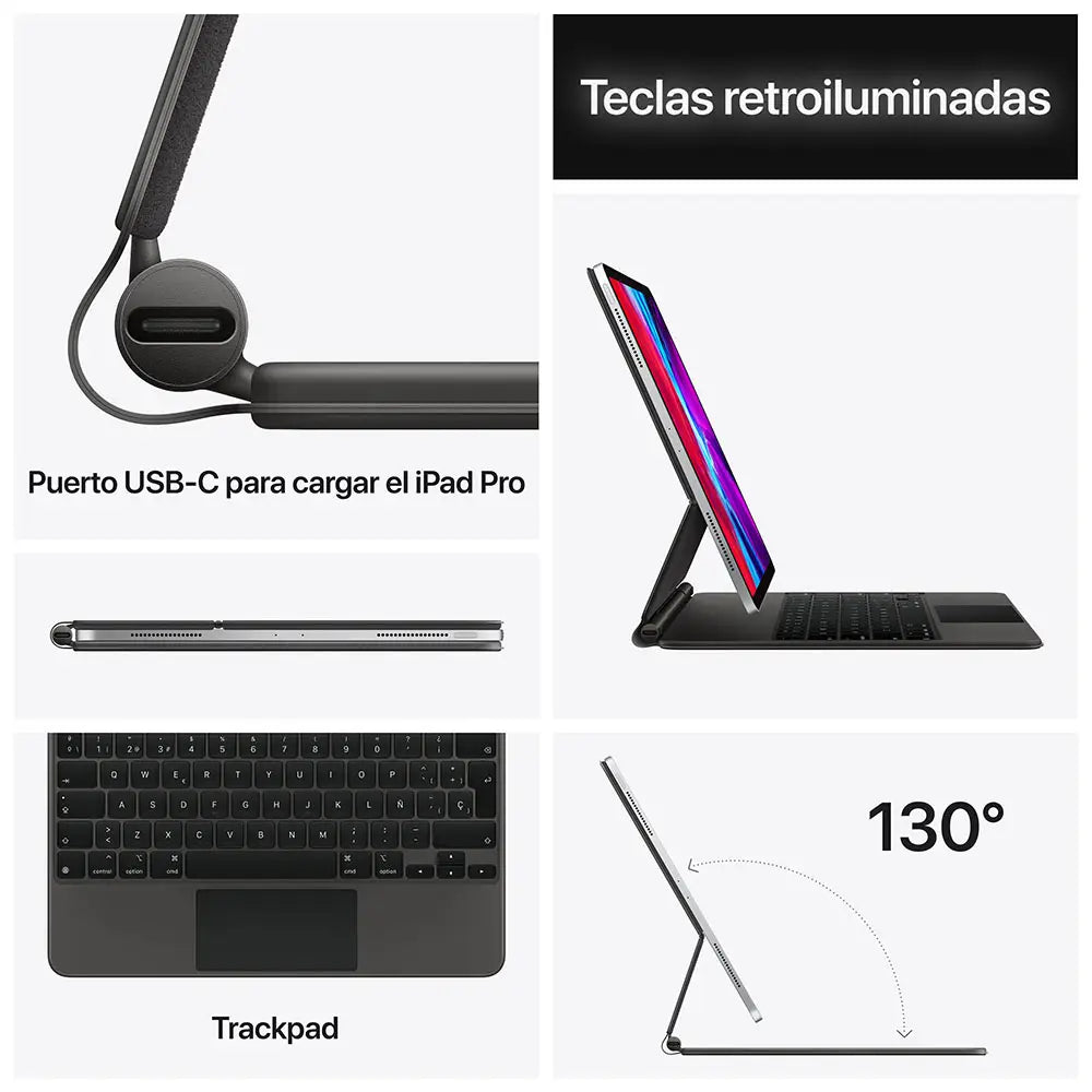 Magic Keyboard Para iPad Pro de 11 pulgadas (3.ª 4.ª generación) y iPad Air (5.ª generación) Español Negro