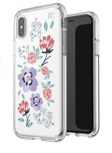 Case SPECK PRESIDIO CLEAR Para iPhone X/Xs (Exclusivo de Apple) -  Transparente/Flores