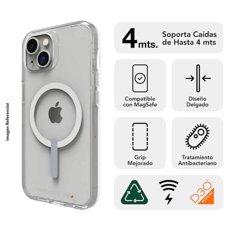 Case GEAR4 CRYSTAL PALACE SNAP con Magsafe Para iPhone 14  -  Transparente