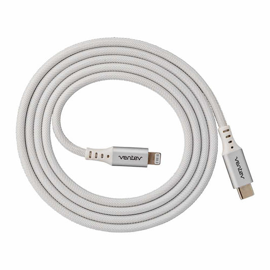 Cable de aleación Ventev USB-C a Lightning - Blanco