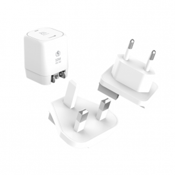 Cargador de pared compacto ADAM ELEMENTS OMNIA P3 USB-C de 33W - Blanco