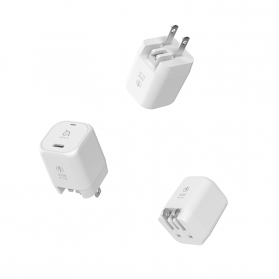 Cargador de pared compacto ADAM ELEMENTS OMNIA P3 USB-C de 33W - Blanco