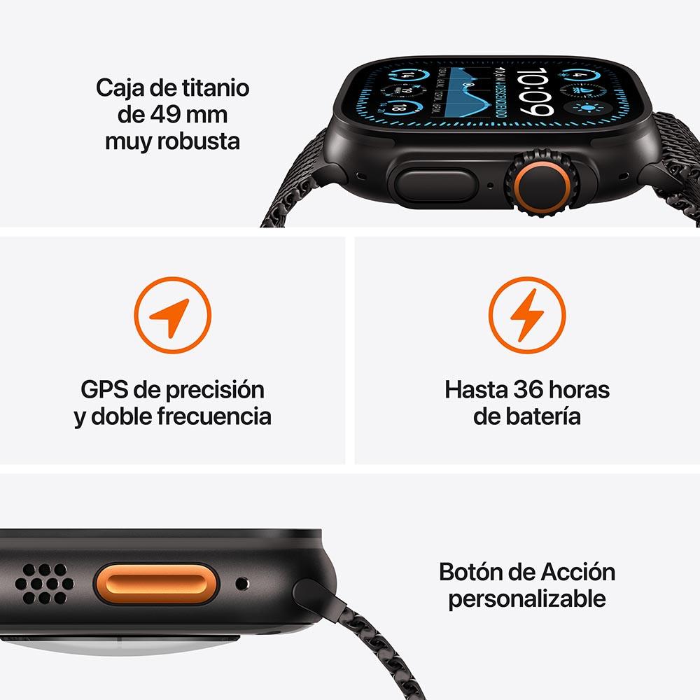 Apple Watch Ultra 2 GPS + Cellular • Caja de titanio negro de 49 mm • Correa Ocean negra