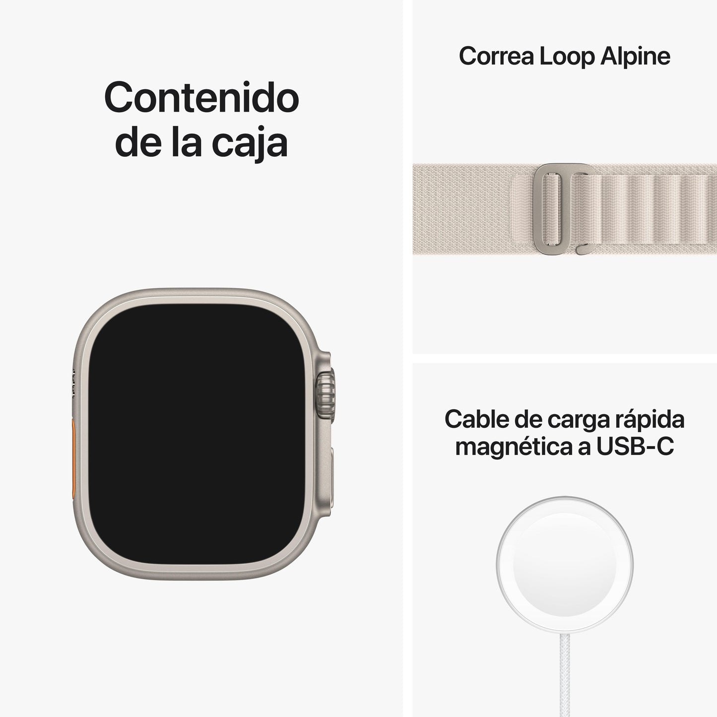 Apple Watch Ultra (GPS + Cellular) - Caja de titanio de 49 mm - Correa Loop Alpine blanco estrella - Talla L