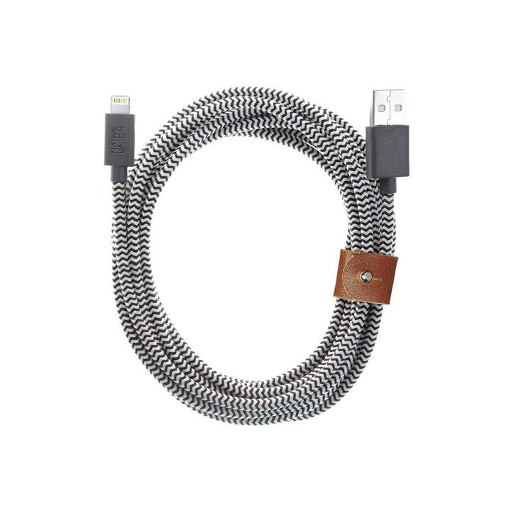Cable Native Union Trenzado USB-C a Lightning 1.2m - Negro/Blanco