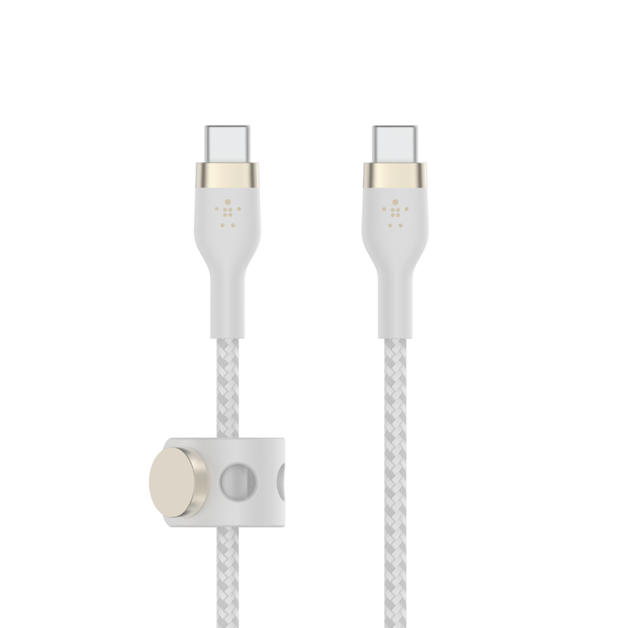 Cable BELKIN Pro Flex USB-C a USB-C con correa 2m - Blanco