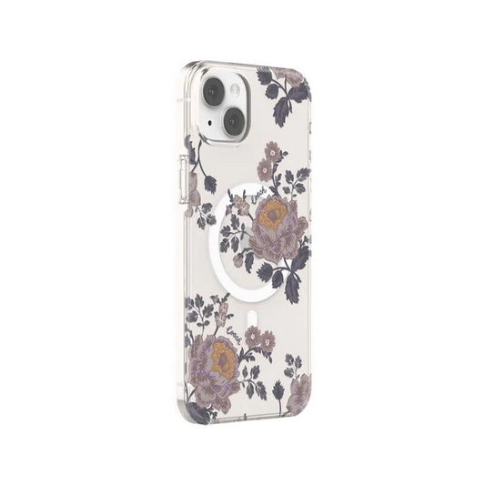 Case protectora Coach con MagSafe Para iPhone 14 Plus- Moody Floral/Púrpura