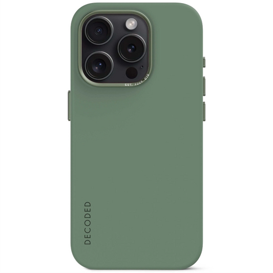 Case de silicona antimicrobiana DECODED para iPhone 15 Pro -  Verde