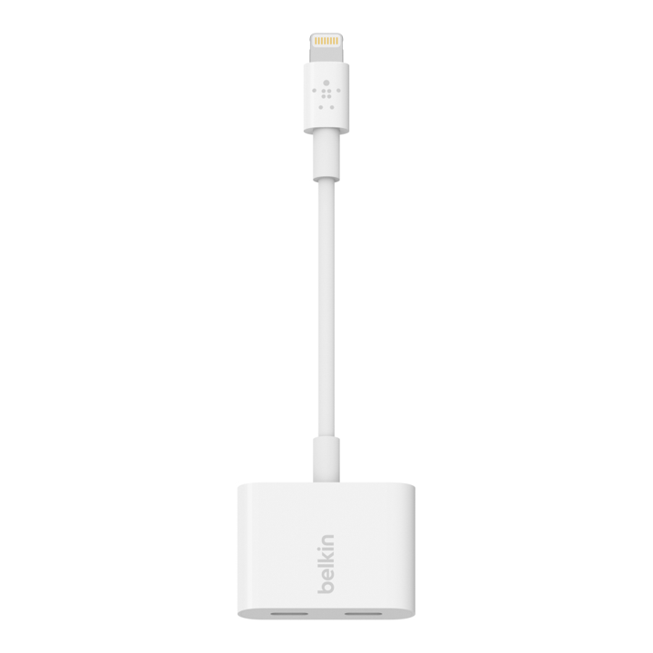 Adaptador Belkin De Audio Lightning + Carga Lightning Rockstar - Blanco