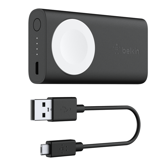 Batería Externa Belkin 2K - Power Bank - Para Apple Watch Con Cable USA-A a USB-Micro - Negro