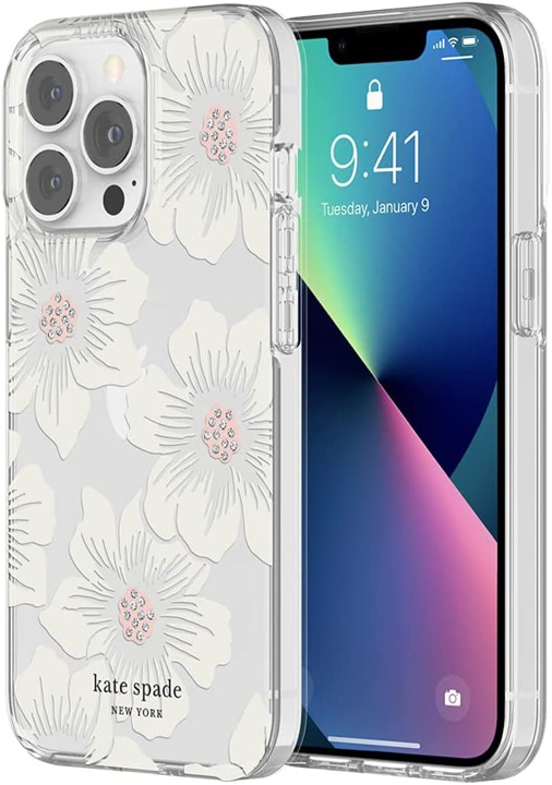Case Kate Spade NY para iPhone 13 Pro- Hollyhock Floral/Clear