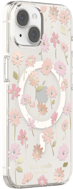 Case Kate Spade NY HD MagSafe Para iPhone 13/14 – Flores/transparente