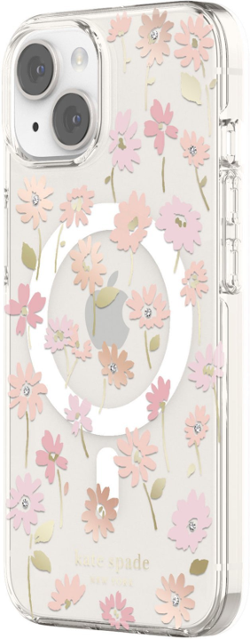 Case Kate Spade NY HD MagSafe Para iPhone 13/14 – Flores/transparente