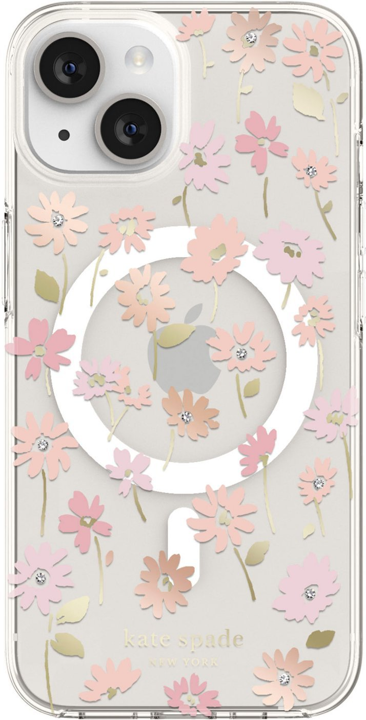 Case Kate Spade NY HD MagSafe Para iPhone 13/14 – Flores/transparente