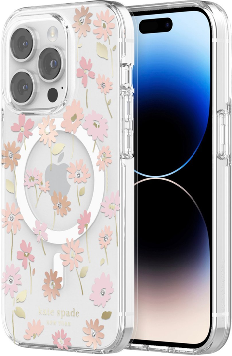 Case Kate Spade NY HD MagSafe Para iPhone 14 Pro – Flores/transparente