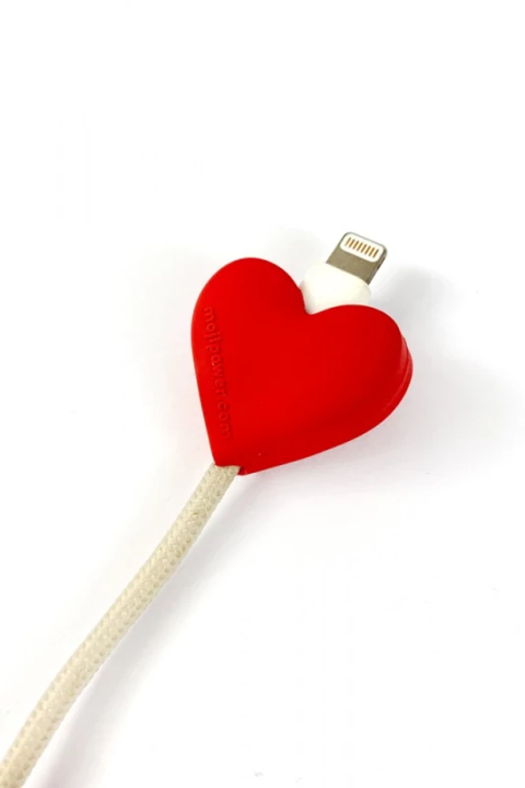 cable protector mojipower diseño corazón