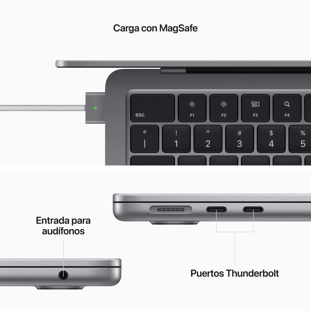 MacBook Air de 13 pulgadas Chip M2 de Apple con CPU de ocho núcleos y GPU de ocho núcleos