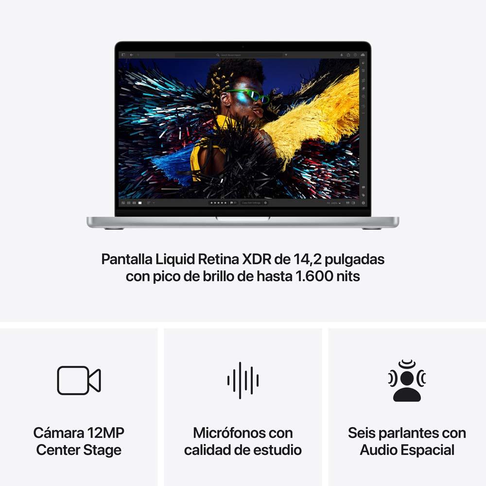 MacBook Pro de 14 pulgadas: Chip M4 de Apple con CPU de 10 núcleos y GPU de 10 núcleos, 512 GB SSD - Plata
