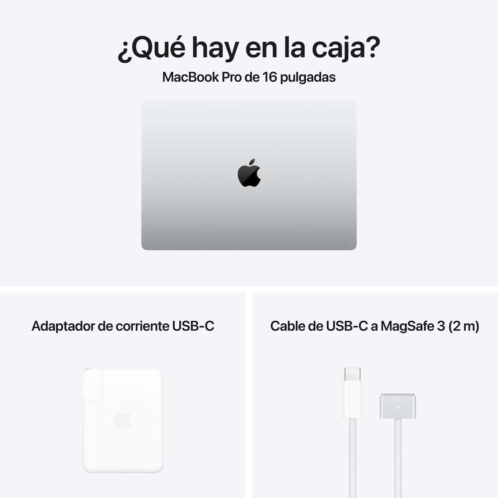 MacBook Pro de 16 pulgadas: Chip M4 Max de Apple con CPU de 16 núcleos y GPU de 40 núcleos, 1 TB SSD - Plata