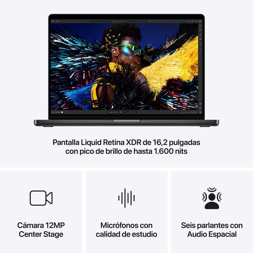 MacBook Pro de 16 pulgadas: Chip M4 Pro de Apple con CPU de 14 núcleos y GPU de 20 núcleos, 512 GB SSD - Negro espacial