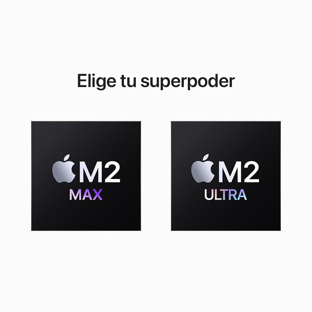 Mac Studio: Chip M2 Max de Apple con CPU de 12 núcleos, GPU de 30 núcleos y Neural Engine de 16 núcleos, 512 GB SSD