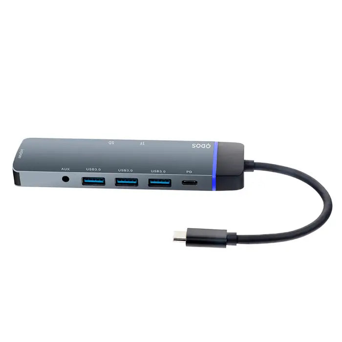 Multipuerto Hub QDOS Powerlink USB-C 8 en 1 - Gris