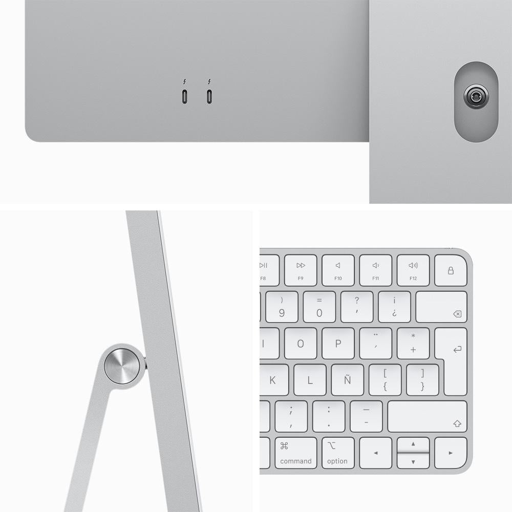 iMac con pantalla Retina 4,5K de 24 pulgadas: Chip M3 de Apple con CPU de 8 núcleos y GPU de 8 núcleos, 256 GB SSD - Plata