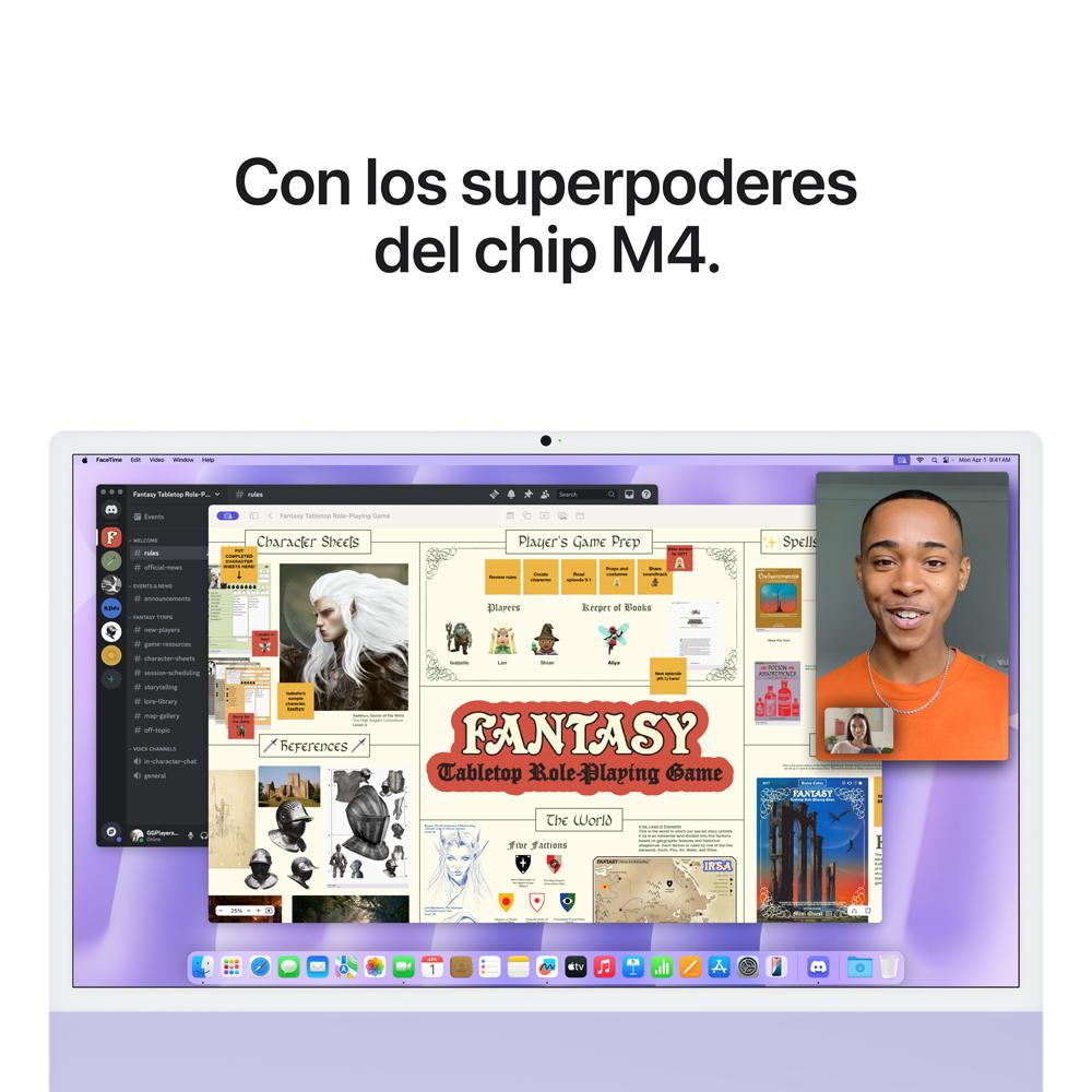 iMac con pantalla Retina 4,5K de 24 pulgadas: Chip M4 de Apple con CPU de 8 núcleos y GPU de 8 núcleos, 256 GB SSD - Morado