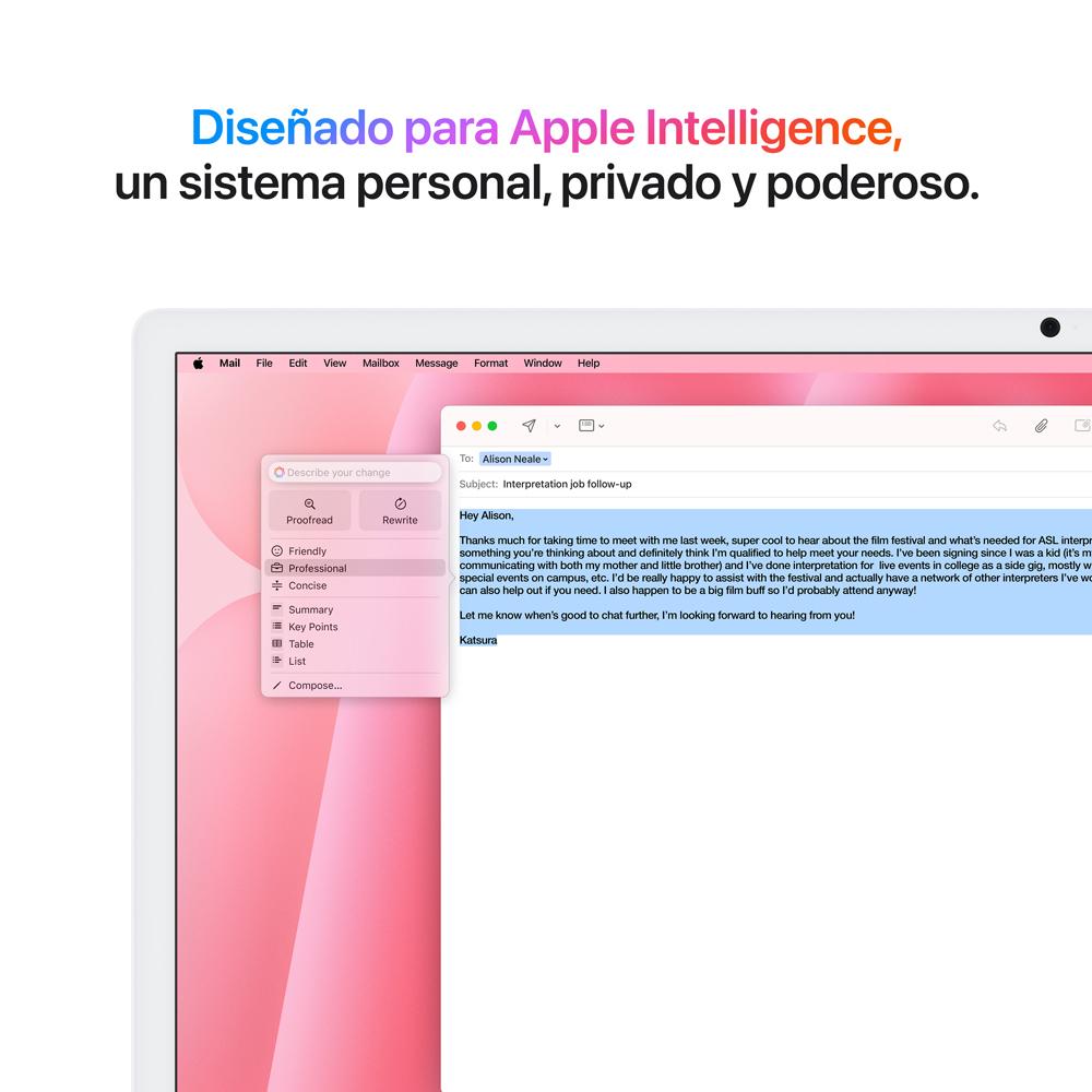 iMac con pantalla Retina 4,5K de 24 pulgadas: Chip M4 de Apple con CPU de 8 núcleos y GPU de 8 núcleos, 256 GB SSD - Rosa