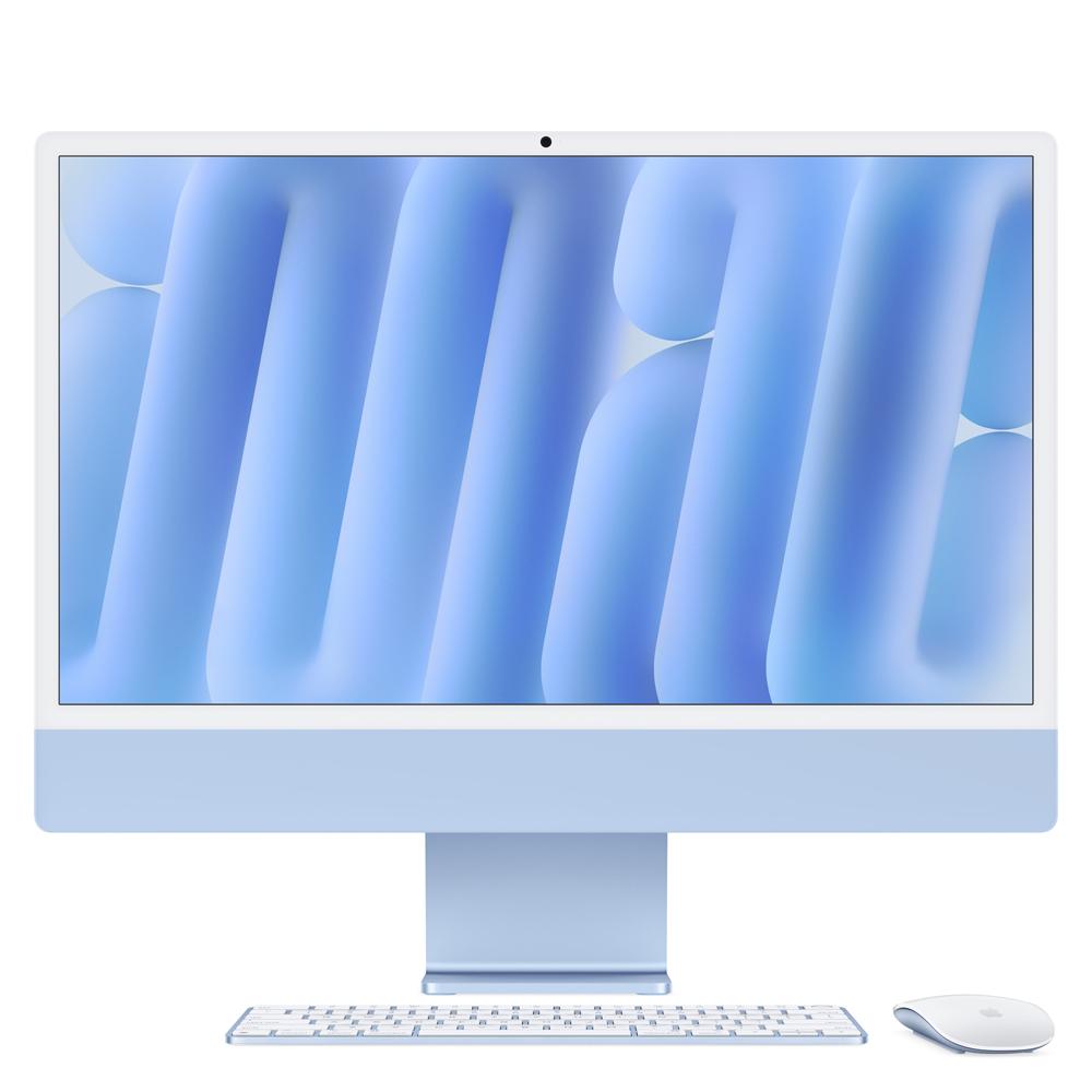 iMac con pantalla Retina 4,5K de 24 pulgadas: Chip M4 de Apple con CPU de 10 núcleos y GPU de 10 núcleos, 256 GB SSD - Azul