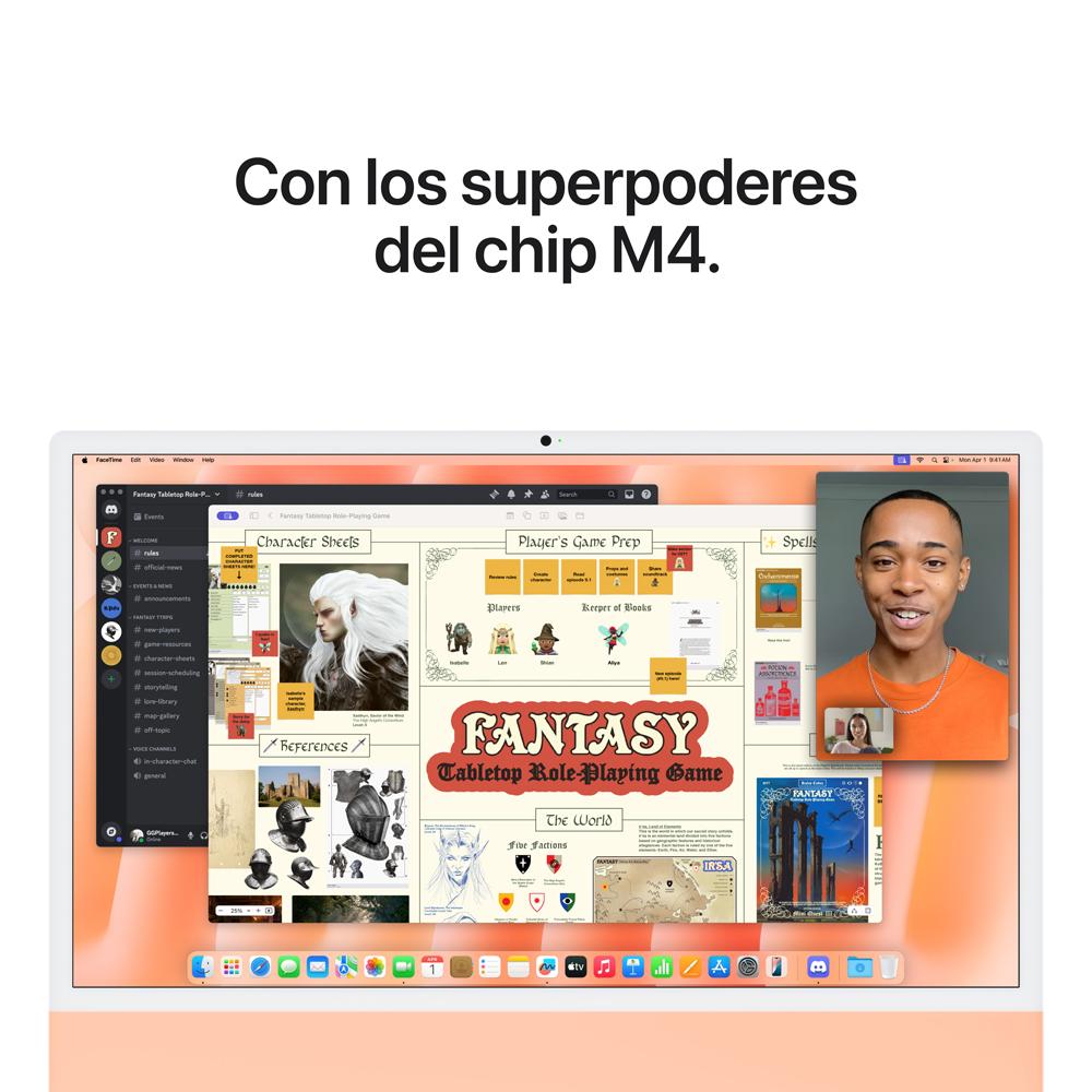 iMac con pantalla Retina 4,5K de 24 pulgadas: Chip M4 de Apple con CPU de 10 núcleos y GPU de 10 núcleos, 512 GB SSD - Naranja