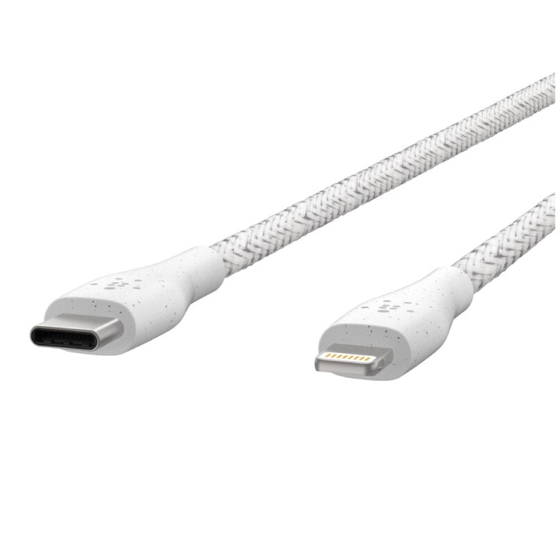 Cable Belkin USB-C a Lightning - 1.2M - DuraTek Plus Carga Rápida - Blanco