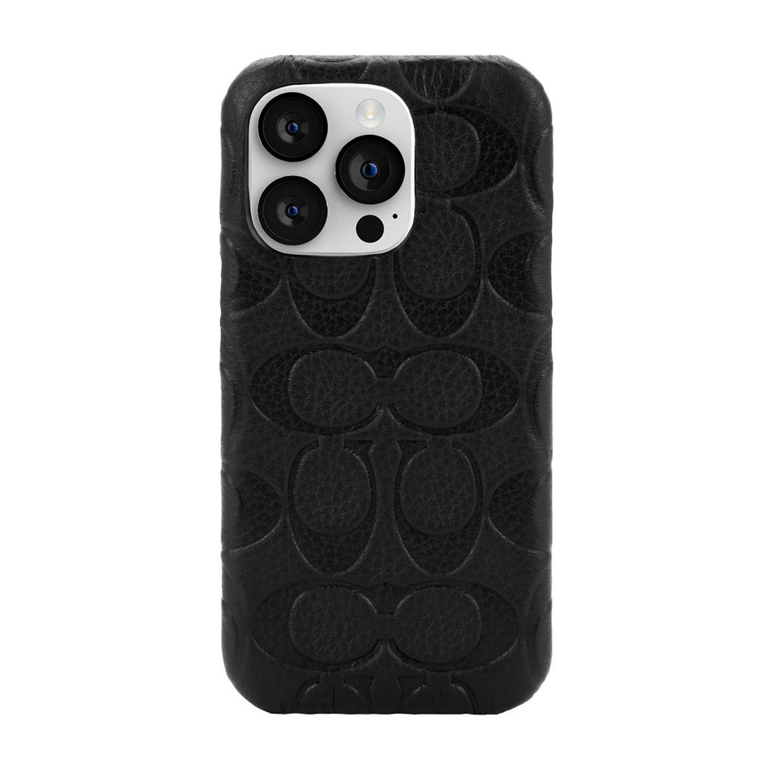 Case Coach Slim Envoltura De Cuero En Relieve Para iPhone 14 Pro- Negro